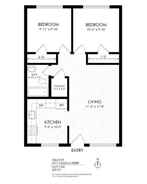 Velocity 2 Bedroom Floor plan